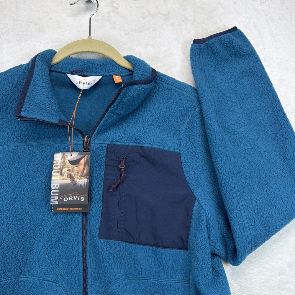 Orvis Trout Bum Fleece‎ Jacket Women's M Blue Full Zip Fishing Outdoor NWT